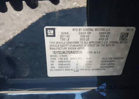 2016 Cadillac Escalade Esv Premium from USA, damaged, VIN 1GYS3JKJ7GR420608